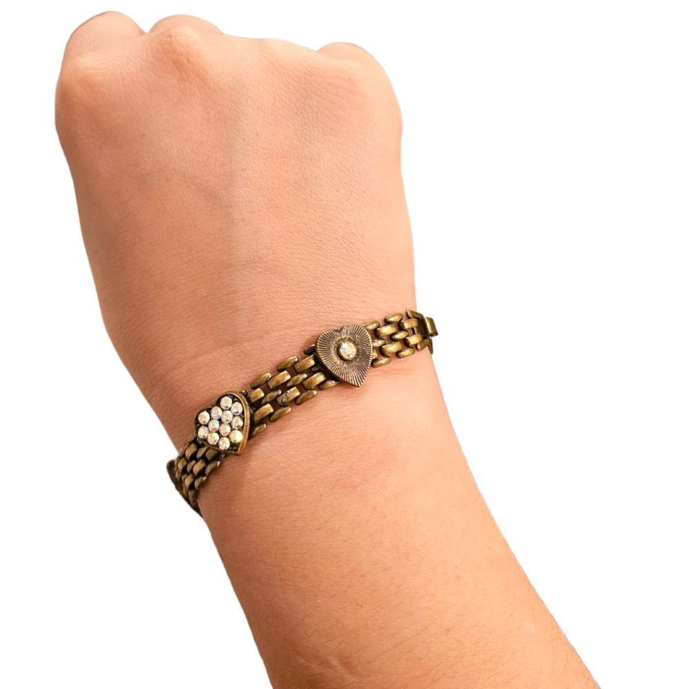 Top Shelf Crystal Heart Link Bracelet